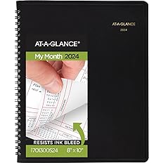 AT-A-GLANCE 2024 Monthly Planner, 8" x 10", Large, Black (701300524)