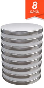 Applied Magnets Super Strong Neodymium Magnet 1.26" x 1/8" NdFeB Discs N42 18 pound pull Rare Earth Magnet 8pc Set