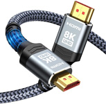 8K HDMI 2.1 Cable 48Gbps 6.6FT/2M, High wings Ultra High Speed HDMI Braided Cord-4K@120Hz 8K@60Hz, DTS:X, HDCP 2.2 & 2.3, HDR 10 Compatible with Roku TV/PS5/HDTV/Boiler.