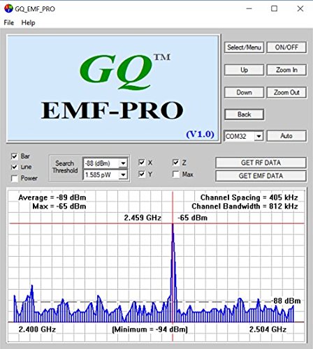 Advanced EMF Meter GQ EMF-390 3-in-1 EMF ELF RF Meter GQ EMF-PRO software