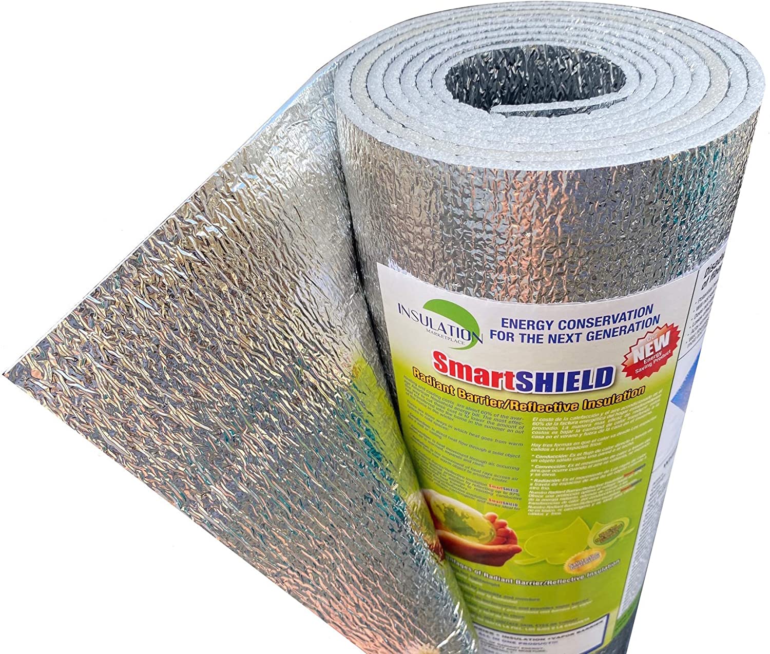 INSULATION MARKETPLACE SmartSHIELD -3mm 16inx10Ft ReflectiveINSULATION roll, Foam Core Radiant Barrier, ThermalINSULATION Shield - Engineered Foi